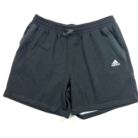 New Adidas Multi Sport Sweat Shorts Black Melange - Picture 2 of 9